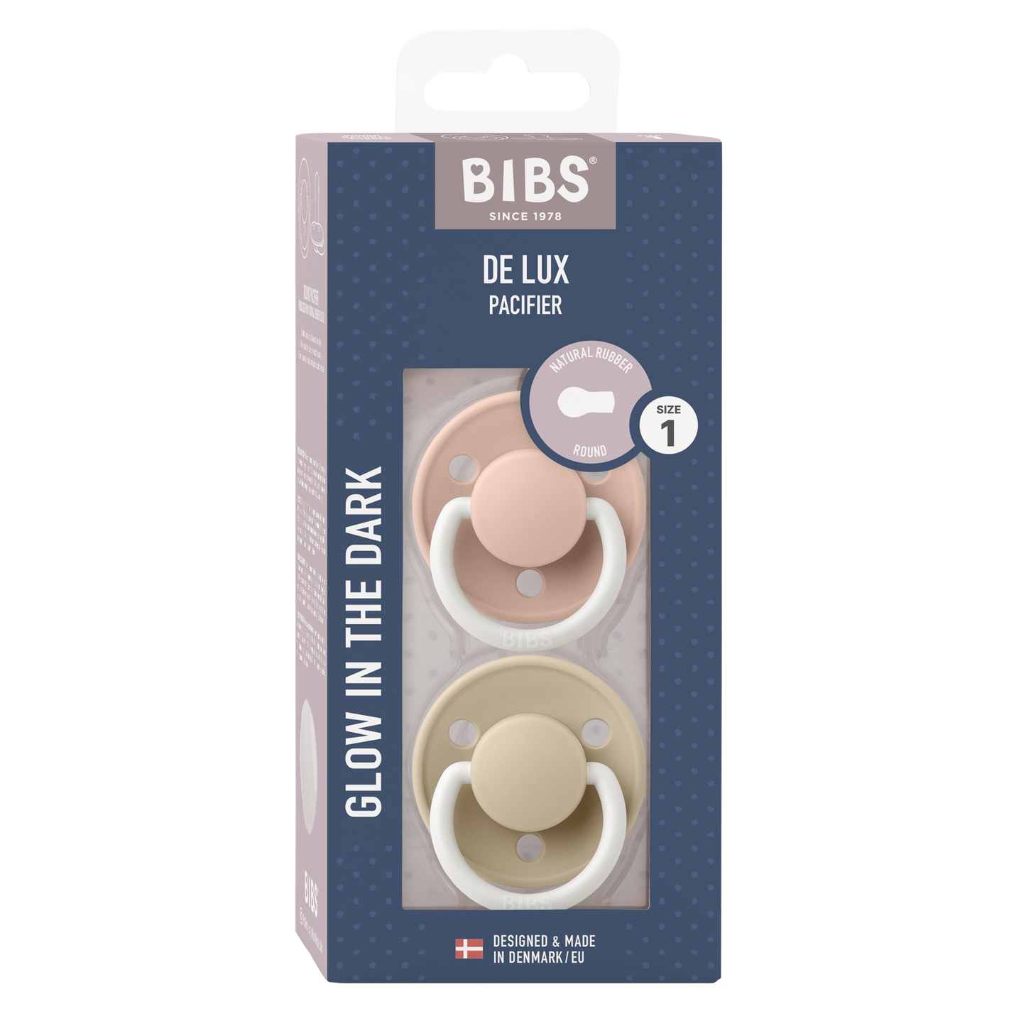 Chupete Bibs De Lux x2 | Blush & Vanilla Glow Night