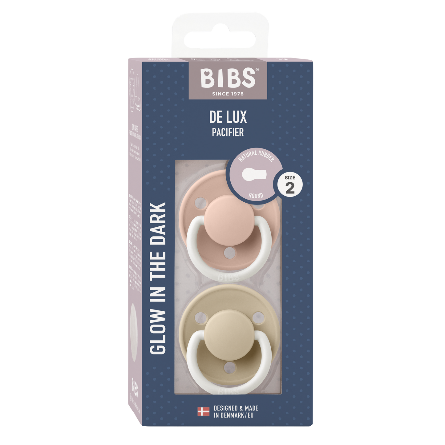 Chupete Bibs De Lux x2 | Blush & Vanilla Glow Night