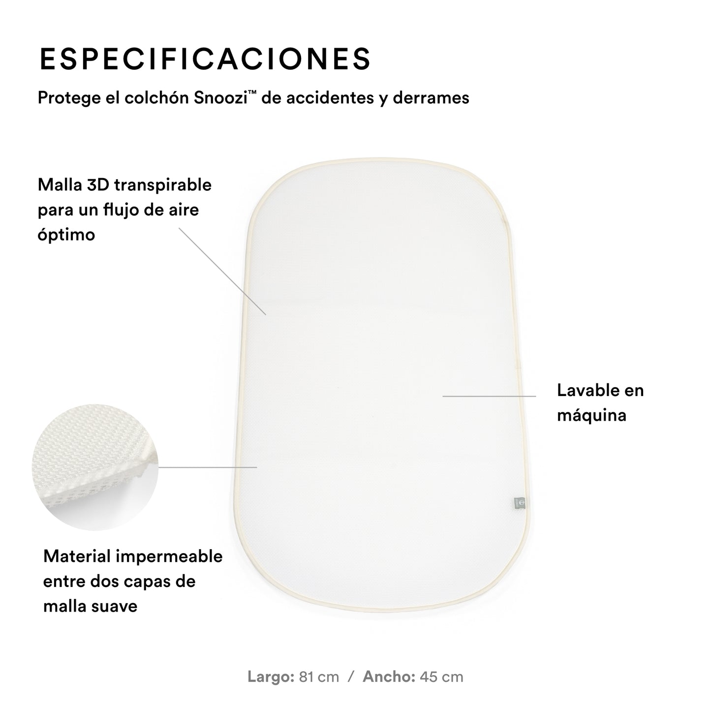 Sábana Protectora para Moisés Stokke® Snoozi™ White