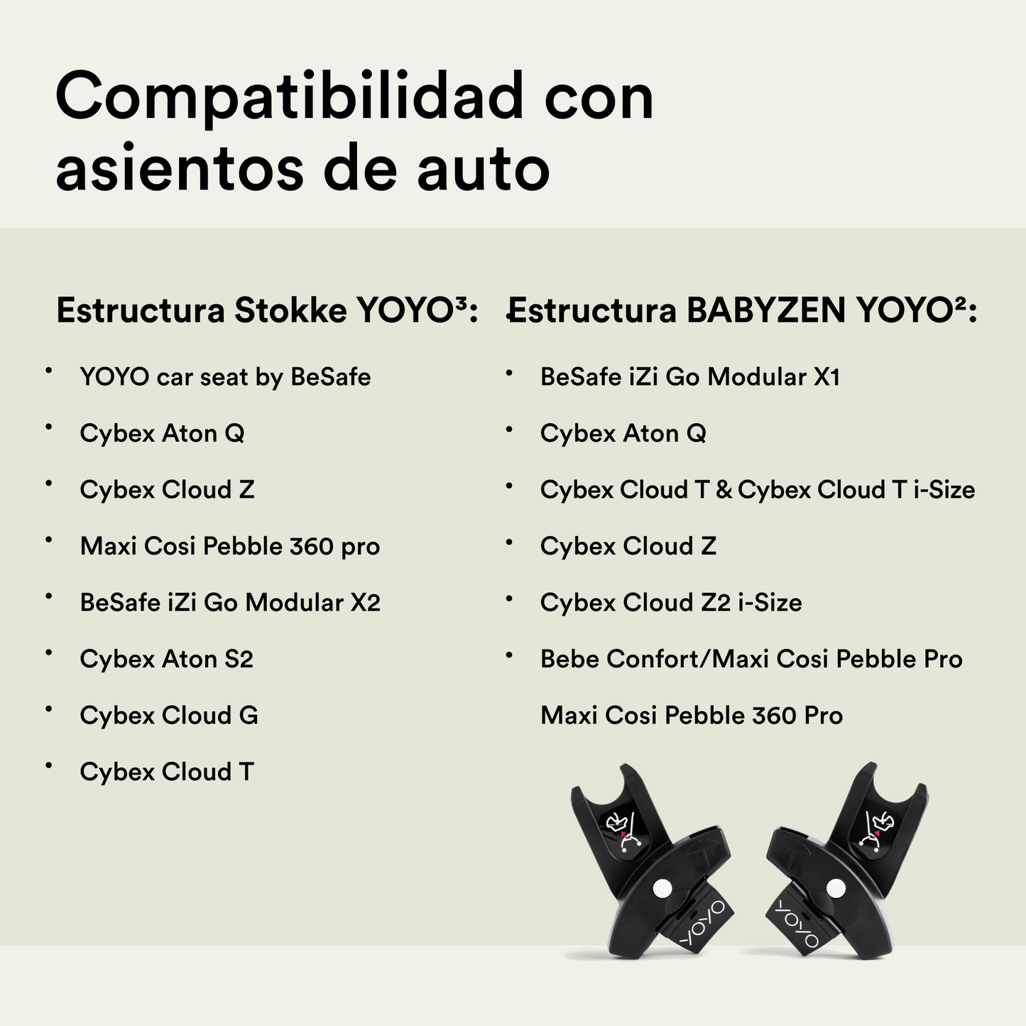 Adaptadores para silla de auto YOYO³