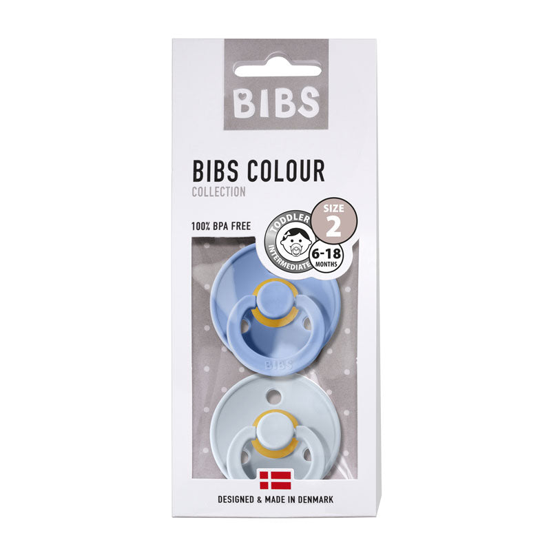 Chupete Bibs Colour x2 | Sky Blue & Baby Blue