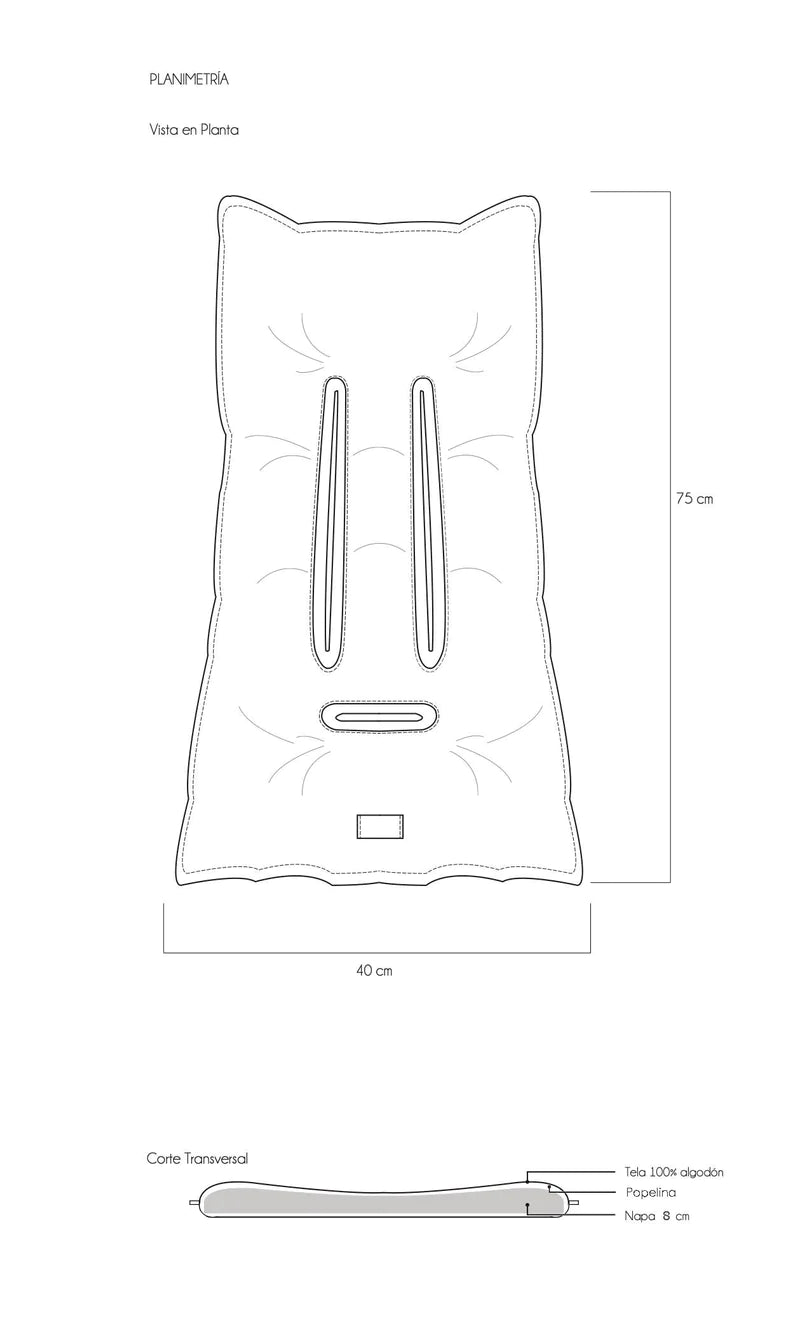Cojín de algodón para Coche Babymattress