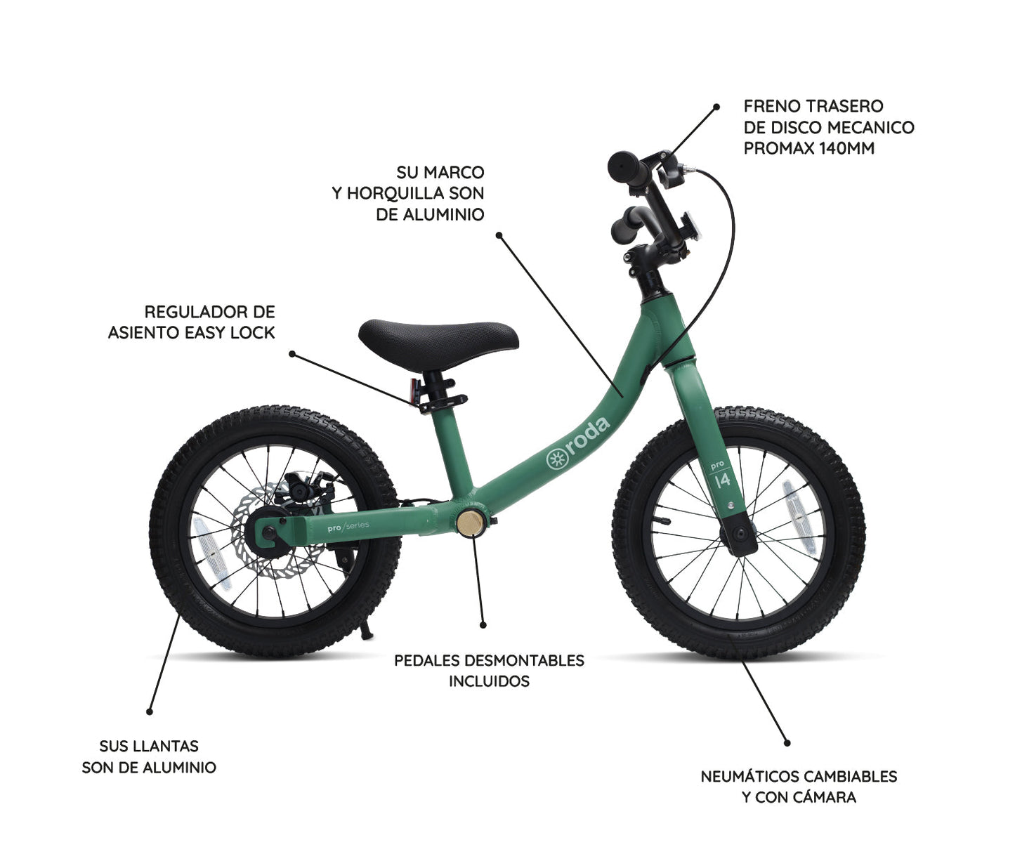 Bicicleta Roda Pro Series Aro 14 + Kit de pedales