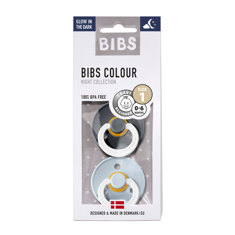 Chupete Bibs Colour x2 | Iron & Blue Glow Night