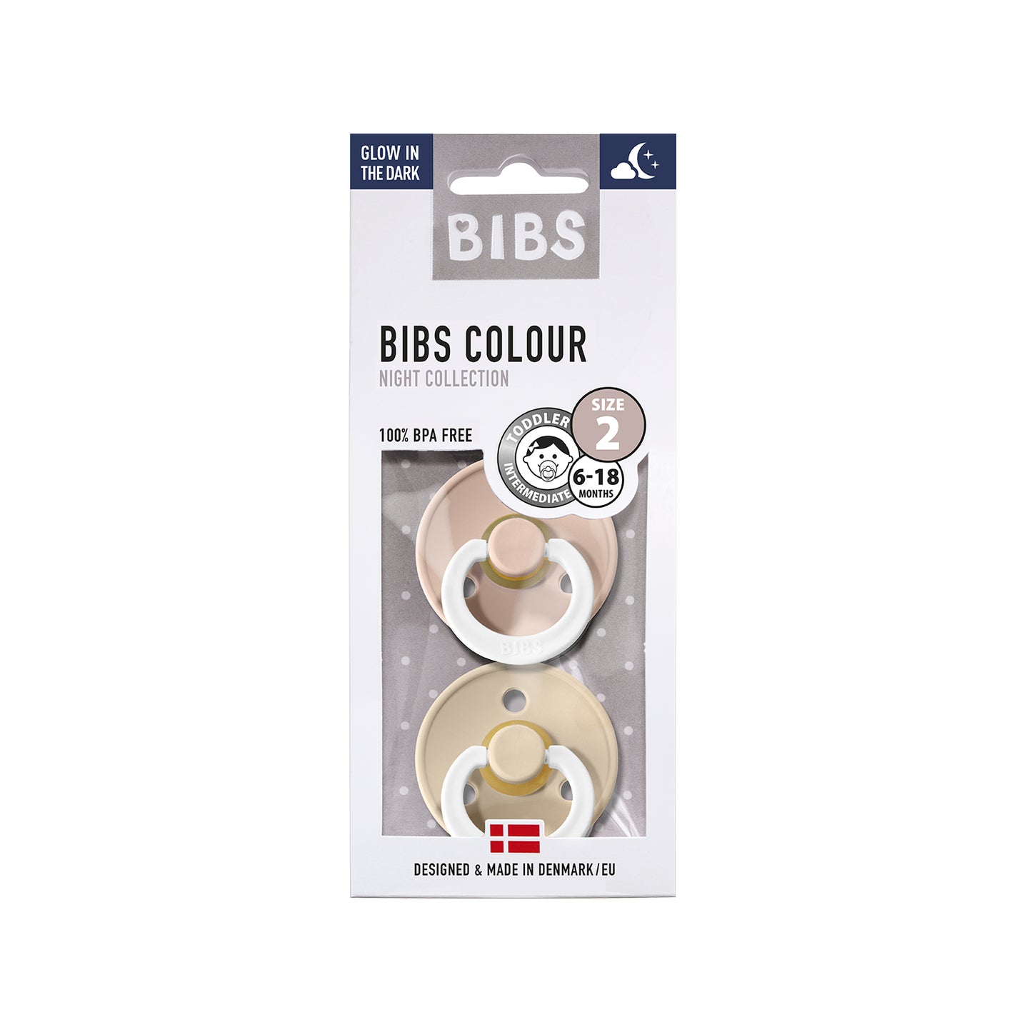 Chupete Bibs Colour x2 | Blush & Vanilla Glow Night