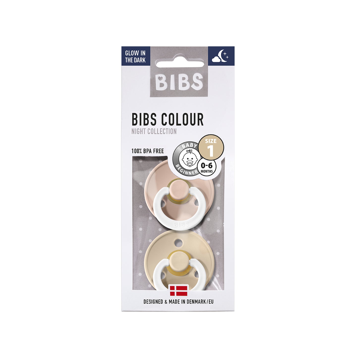 Chupete Bibs Colour x2 | Blush & Vanilla Glow Night