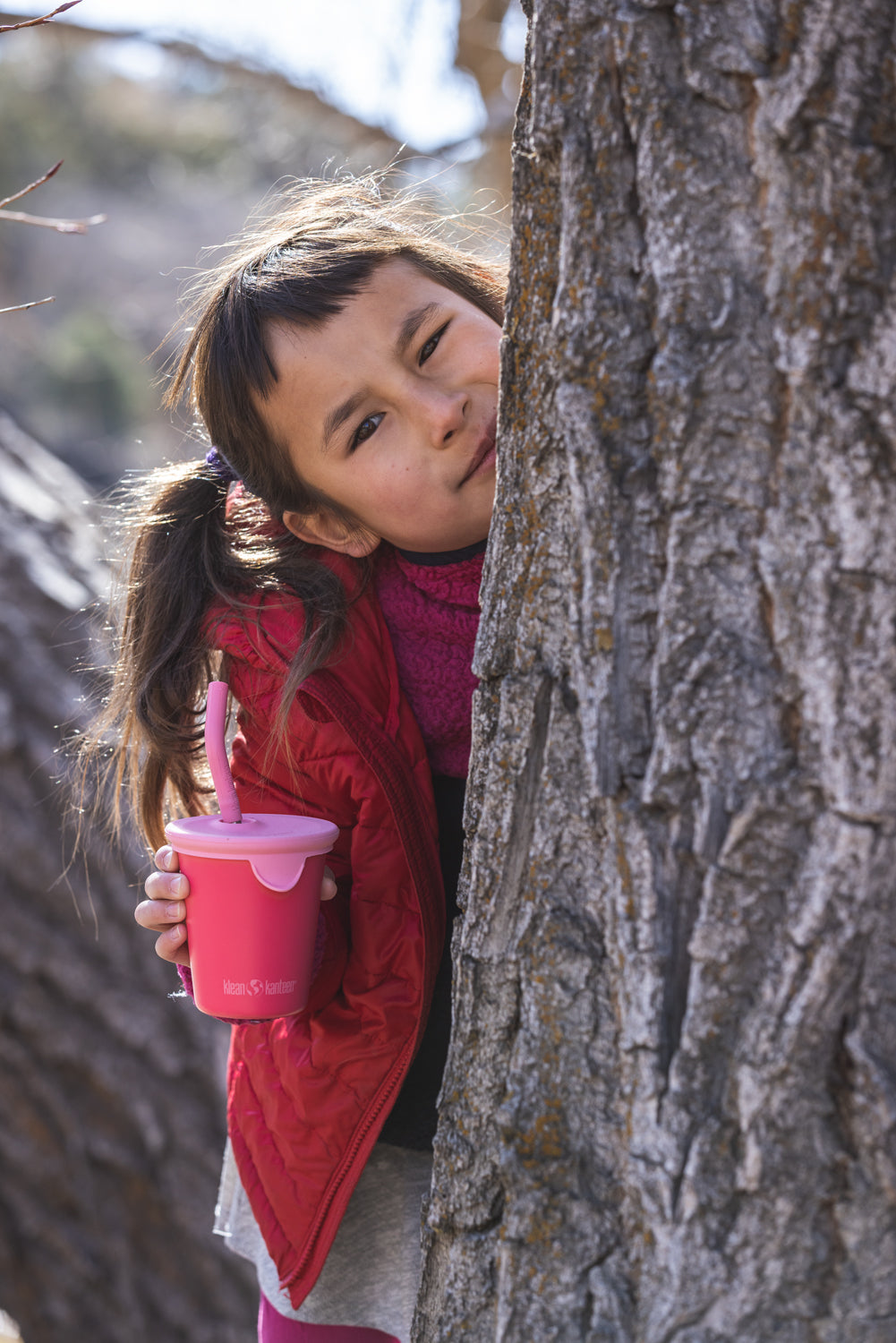 Vaso con bombilla Kid cup | Rouge red