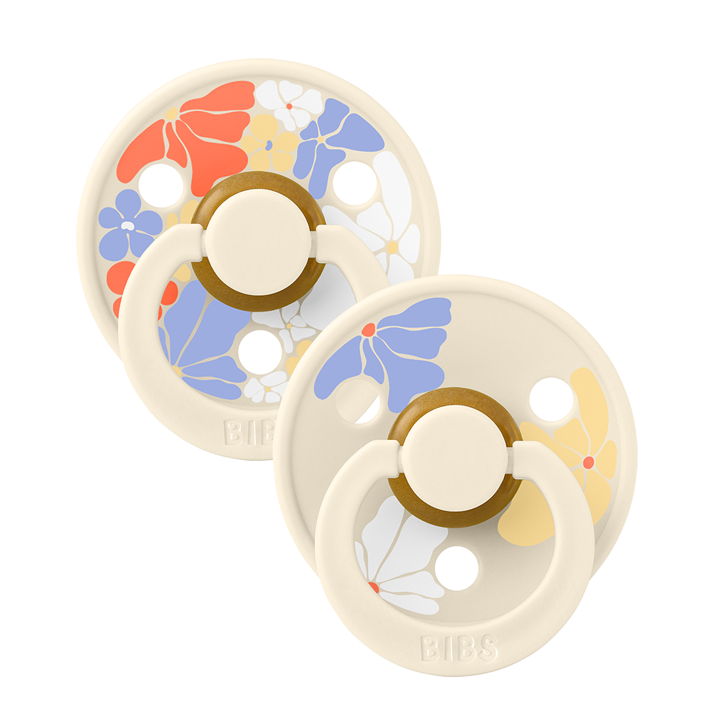 (DC) Chupete Bibs Colour Round STUDIO Latex X2 Morning Bloom 0 a 6 meses