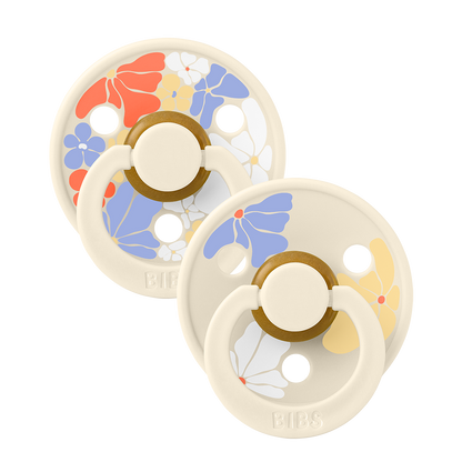 (DC) Chupete Bibs Colour Round STUDIO Latex X2 Morning Bloom 0 a 6 meses