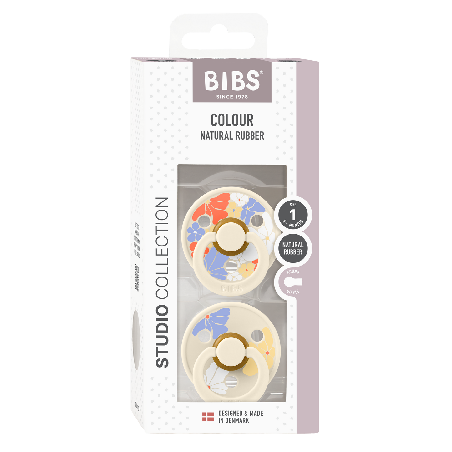 (DC) Chupete Bibs Colour Round STUDIO Latex X2 Morning Bloom 0 a 6 meses
