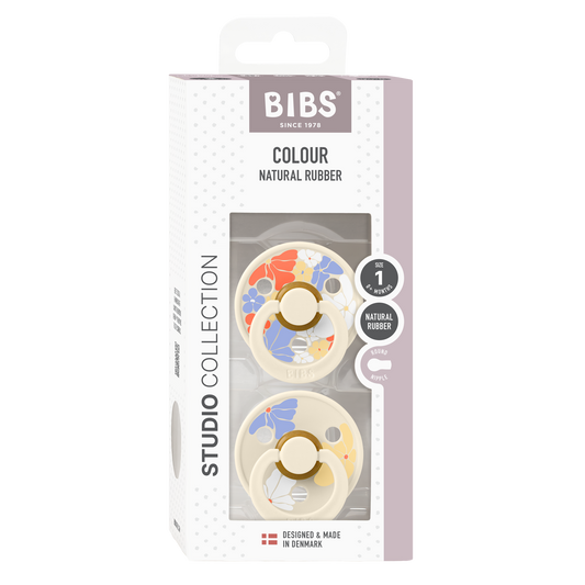 (DC) Chupete Bibs Colour Round STUDIO Latex X2 Morning Bloom 0 a 6 meses