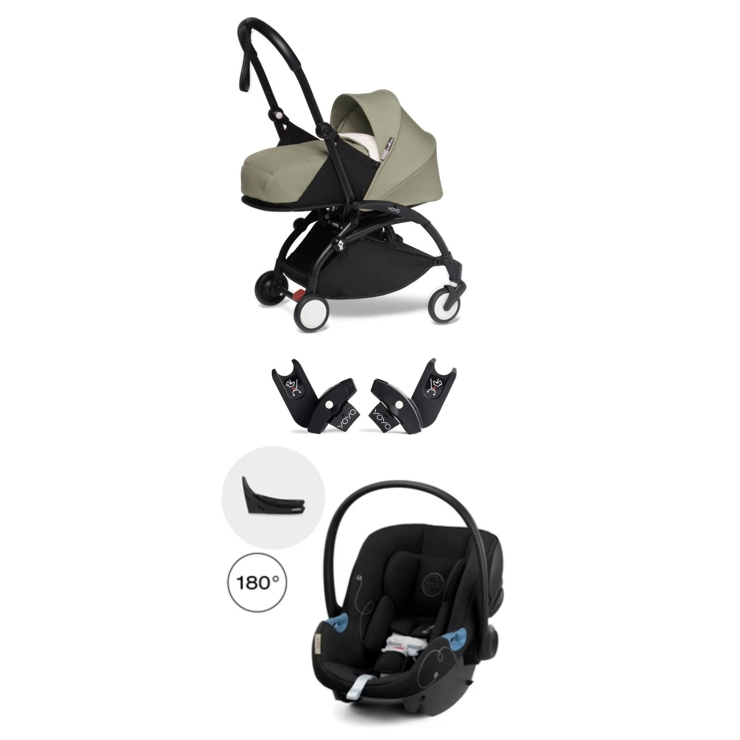 YOYO² Pack Travel System 0+ con Silla de Auto Aton G Swivel 180º