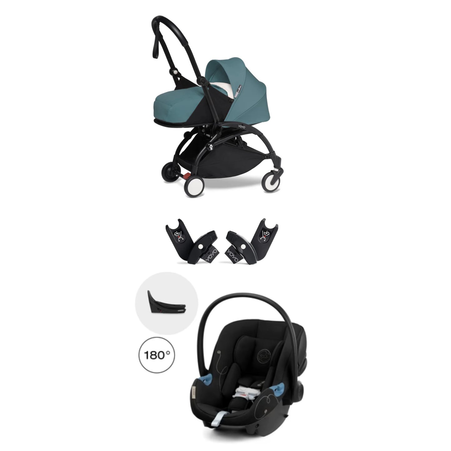 YOYO² Pack Travel System 0+ con Silla de Auto Aton G Swivel 180º