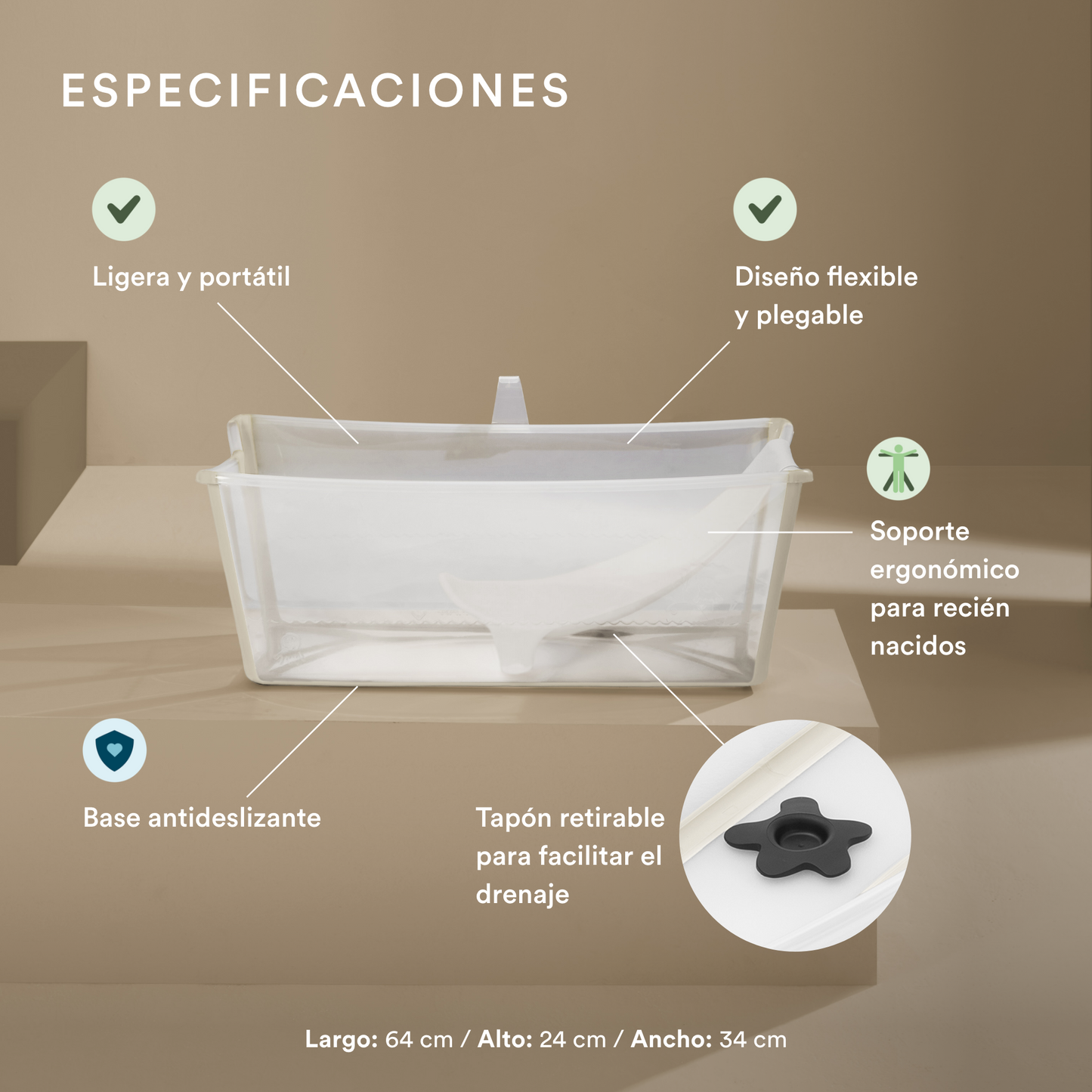 Pack Tina Flexi Bath + Soporte RN