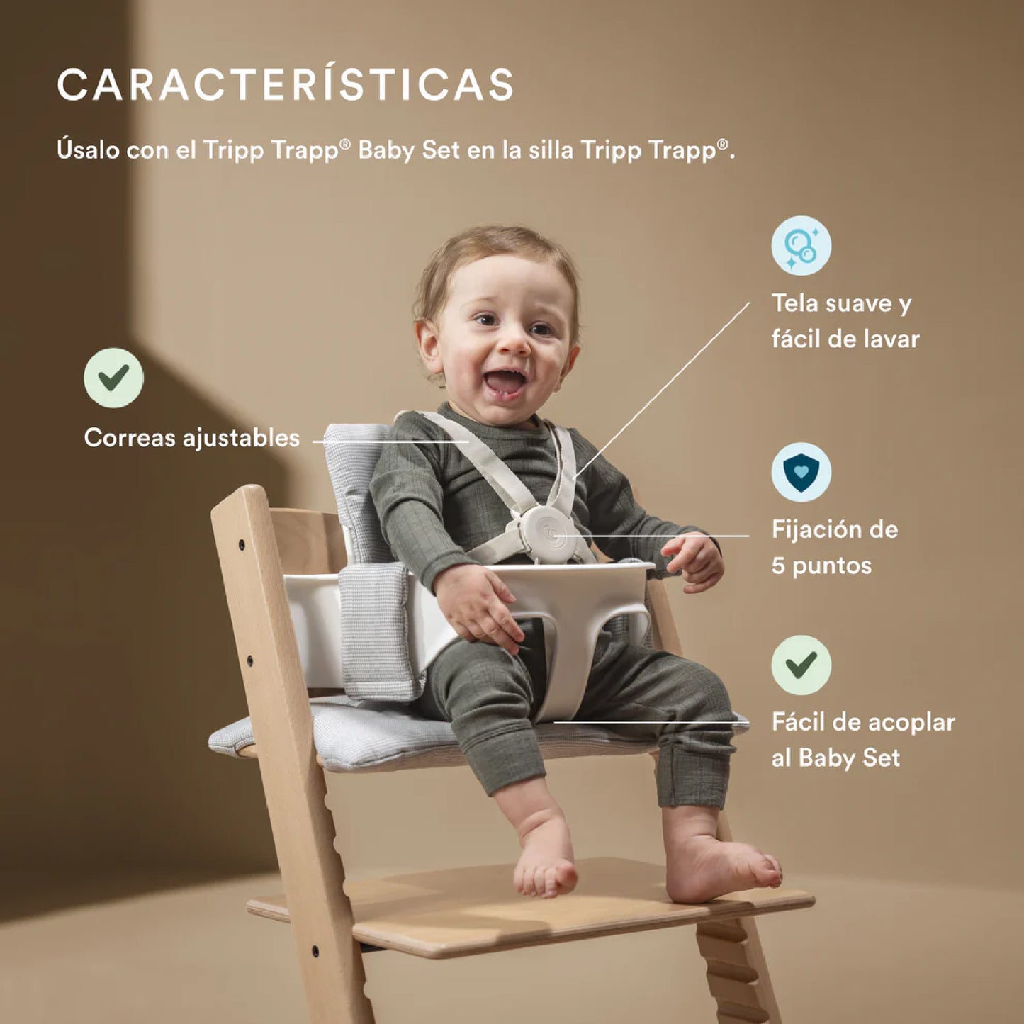 [NUEVO] Pack Silla de comer evolutiva Stokke Tripp Trapp® + Baby Set + Arnés | NEW BASIC²