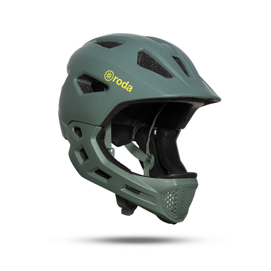 Casco integral de bicicletas para niños, de color verde, ajustable, con espuma poliestireno para los pequeños de casa