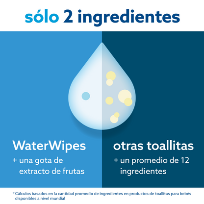 Pack 12 Toallitas Húmedas Waterwipes Biodegradables