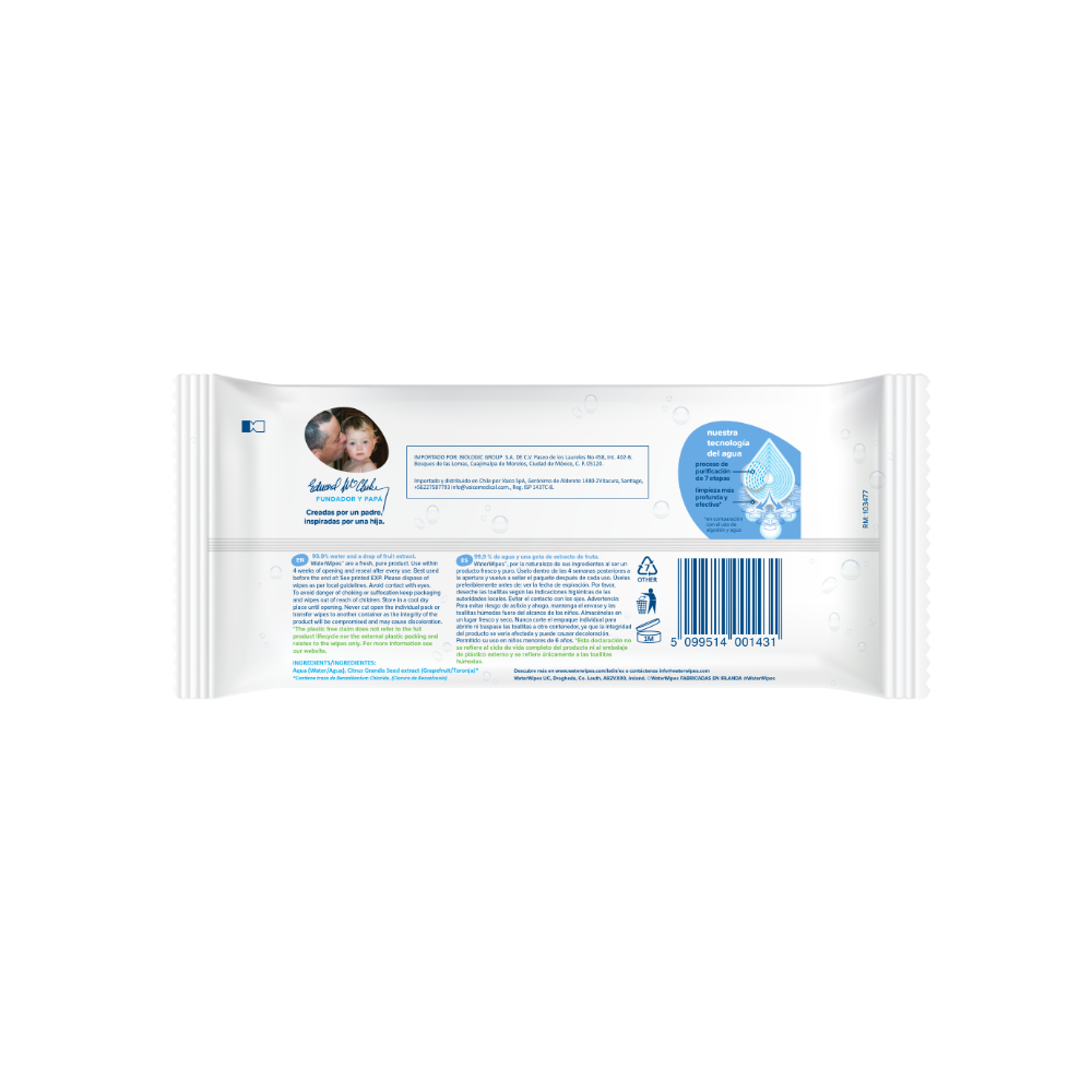 Toallitas Húmedas Waterwipes Biodegradables