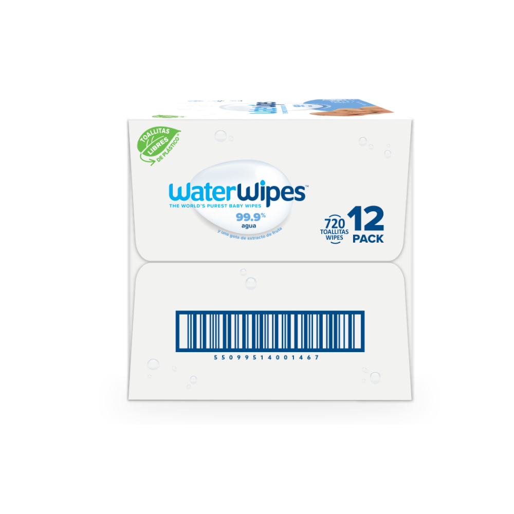 Pack 12 Toallitas Húmedas Waterwipes Biodegradables