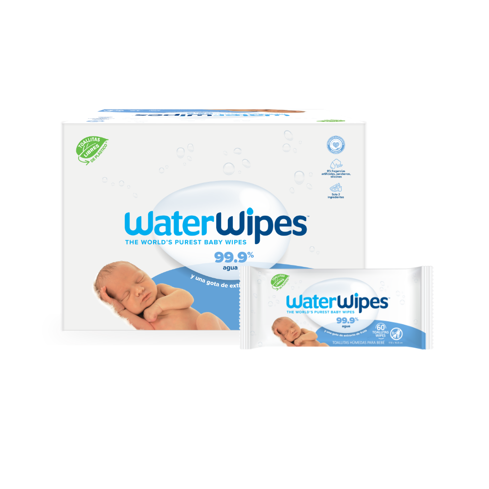 Pack 12 Toallitas Húmedas Waterwipes Biodegradables